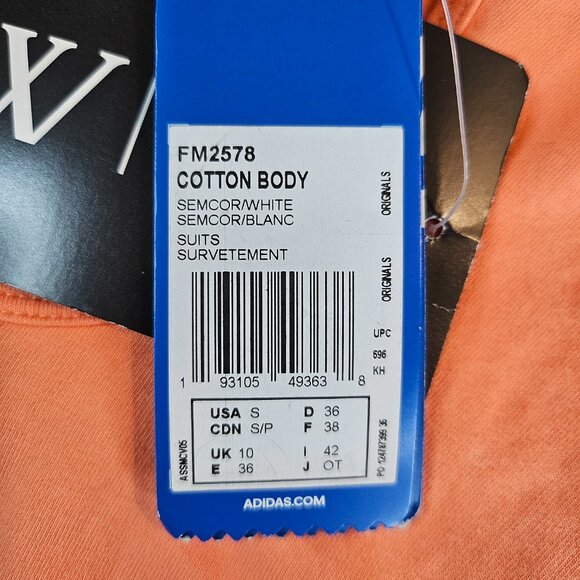 Adidas Originals Open Back Cotton Body Suit - Size S - Picture 8 of 10